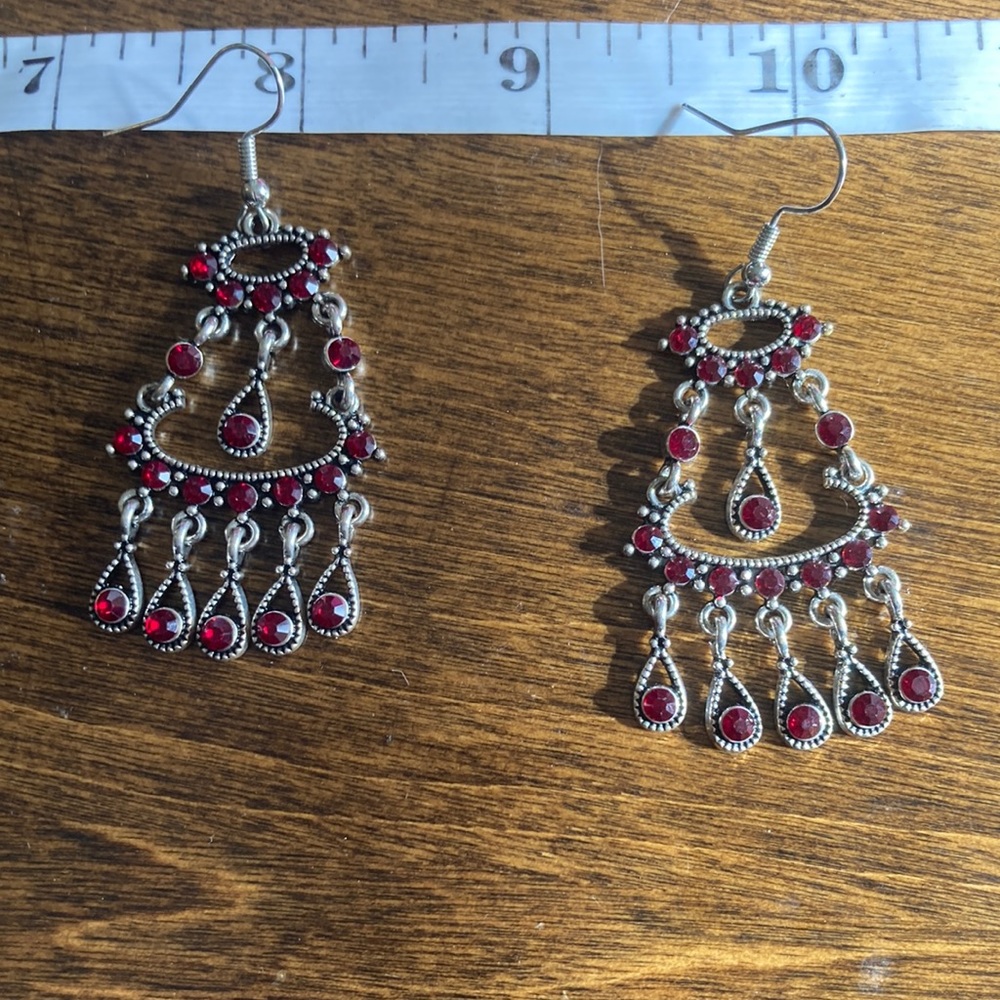 Paparazzi Chandelier Shimmer - Red Earrings